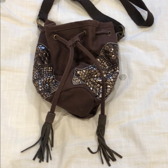 Brown Sequin Satchel - Picture 2 of 7